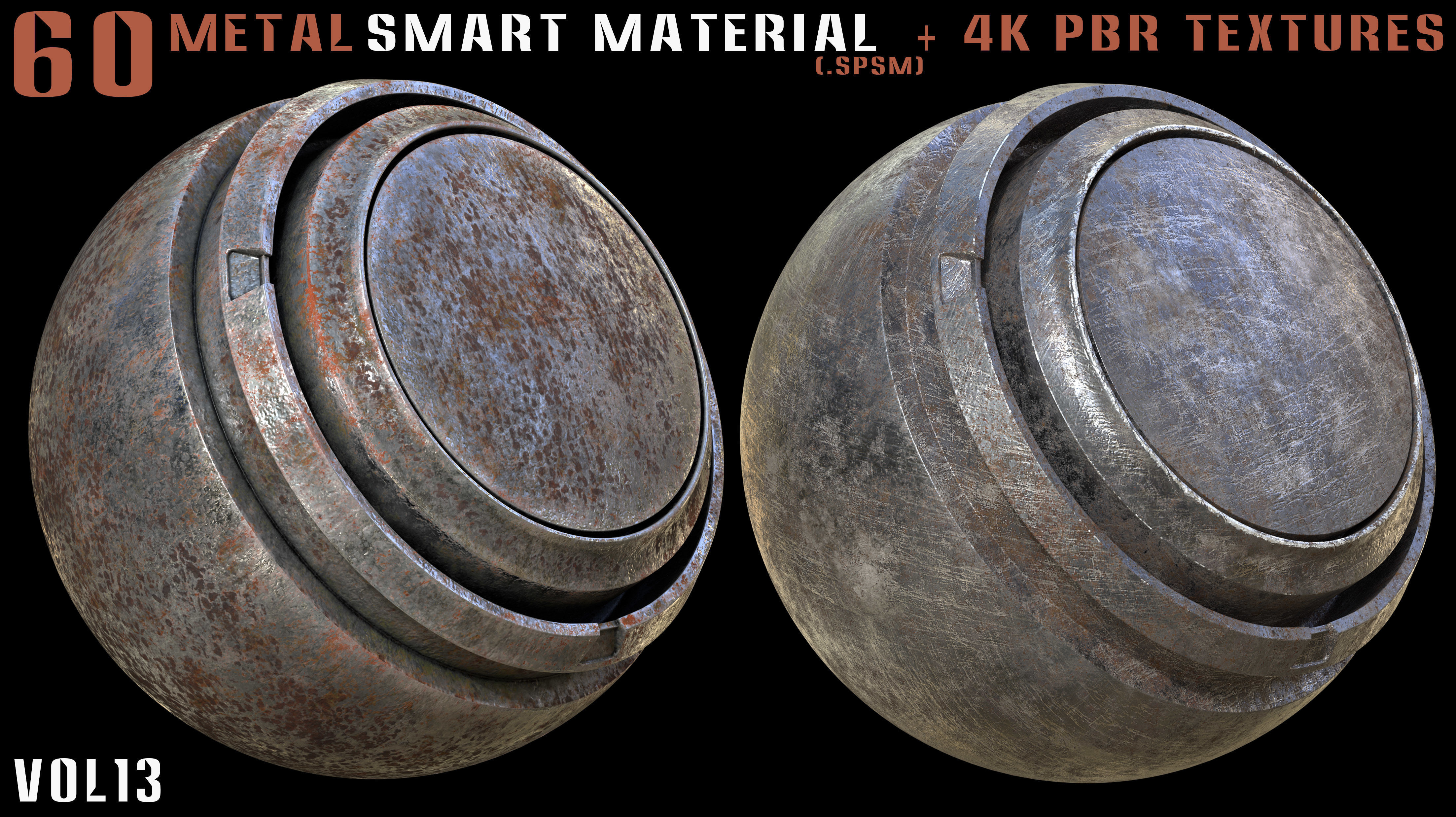60 Metal Smart Materials and 4k PBR Textures - Vol 13 Texture_2