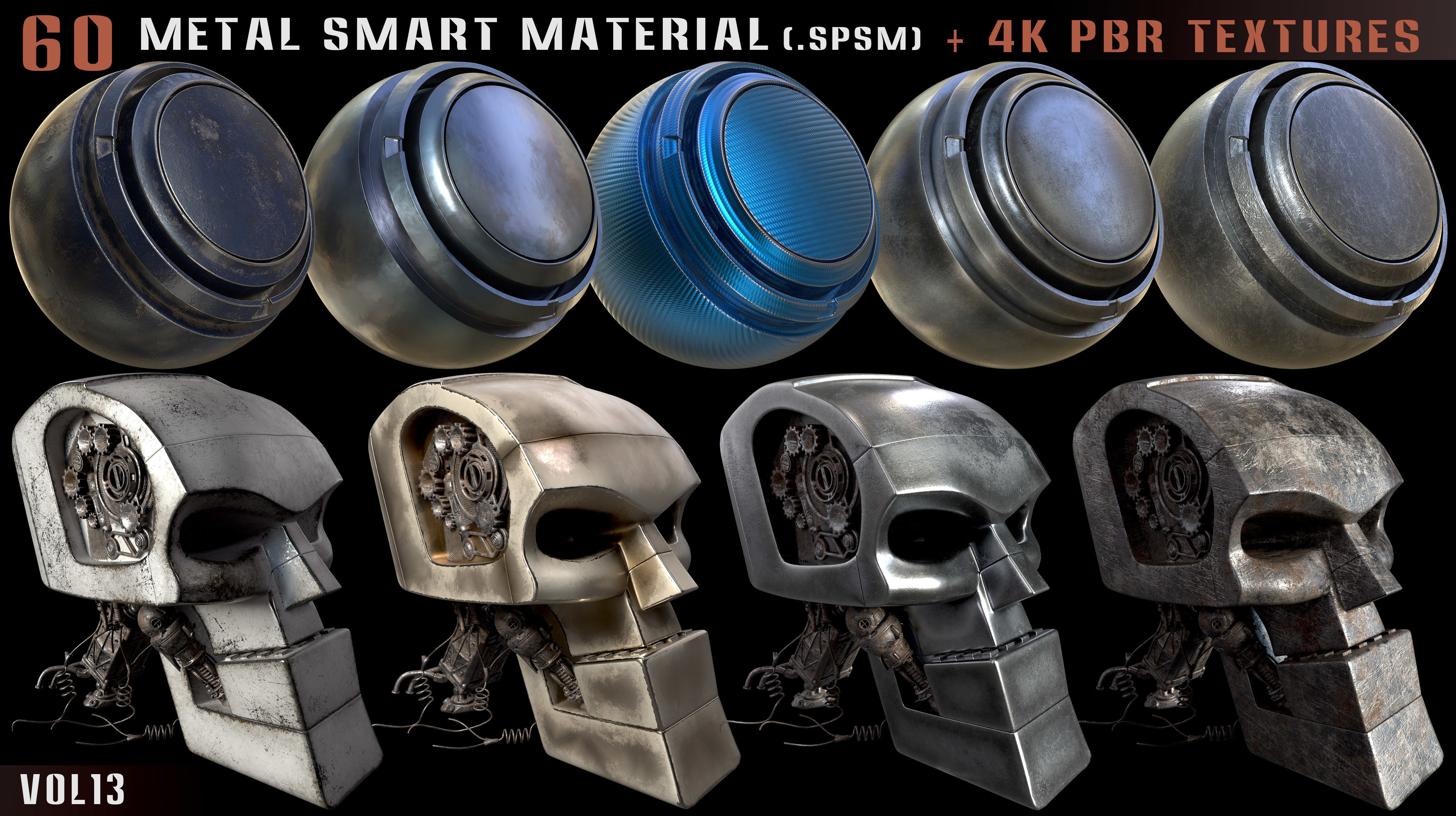 60 Metal Smart Materials and 4k PBR Textures - Vol 13 Texture_3