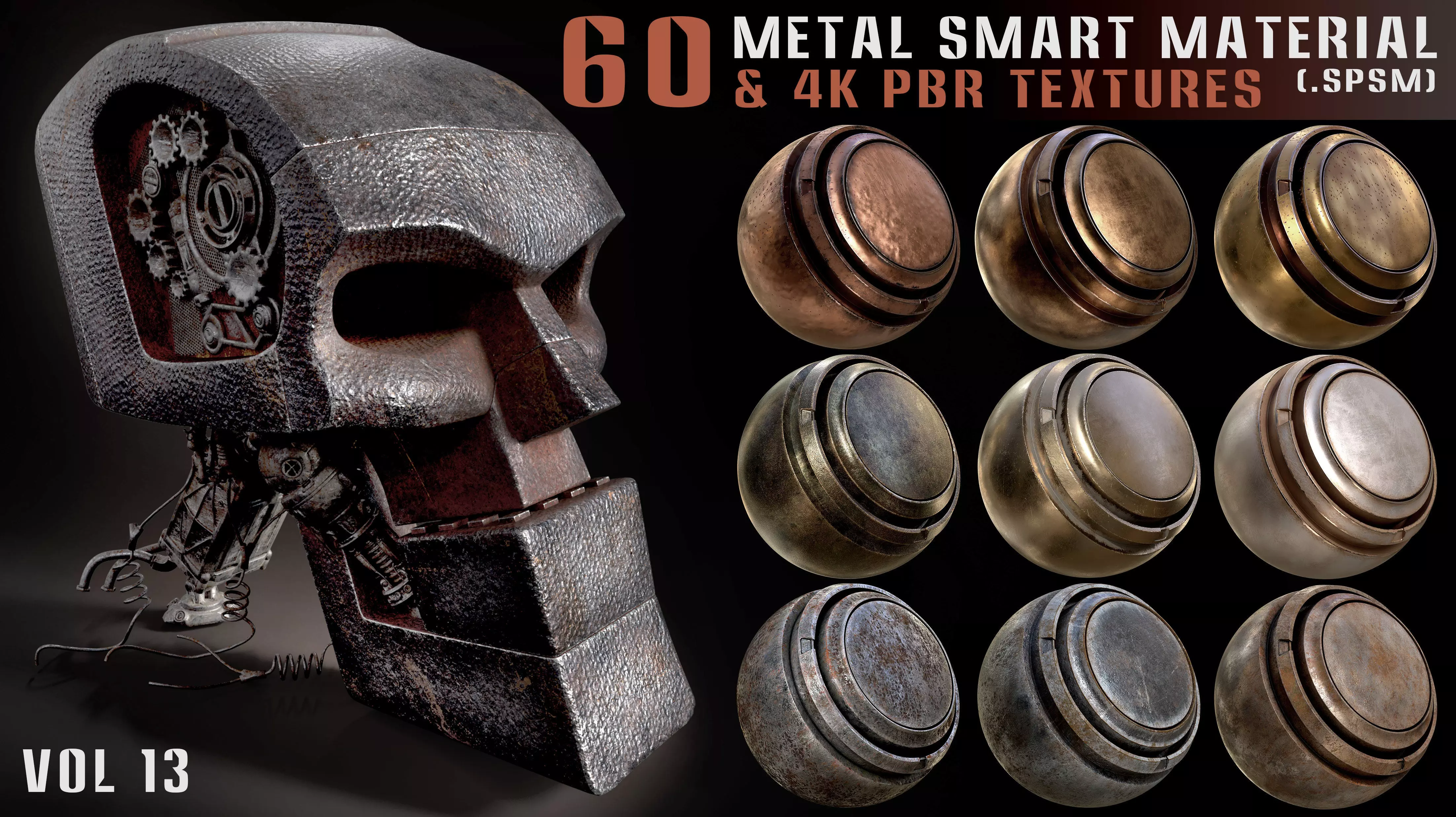 60 Metal Smart Materials and 4k PBR Textures - Vol 13 Texture_0