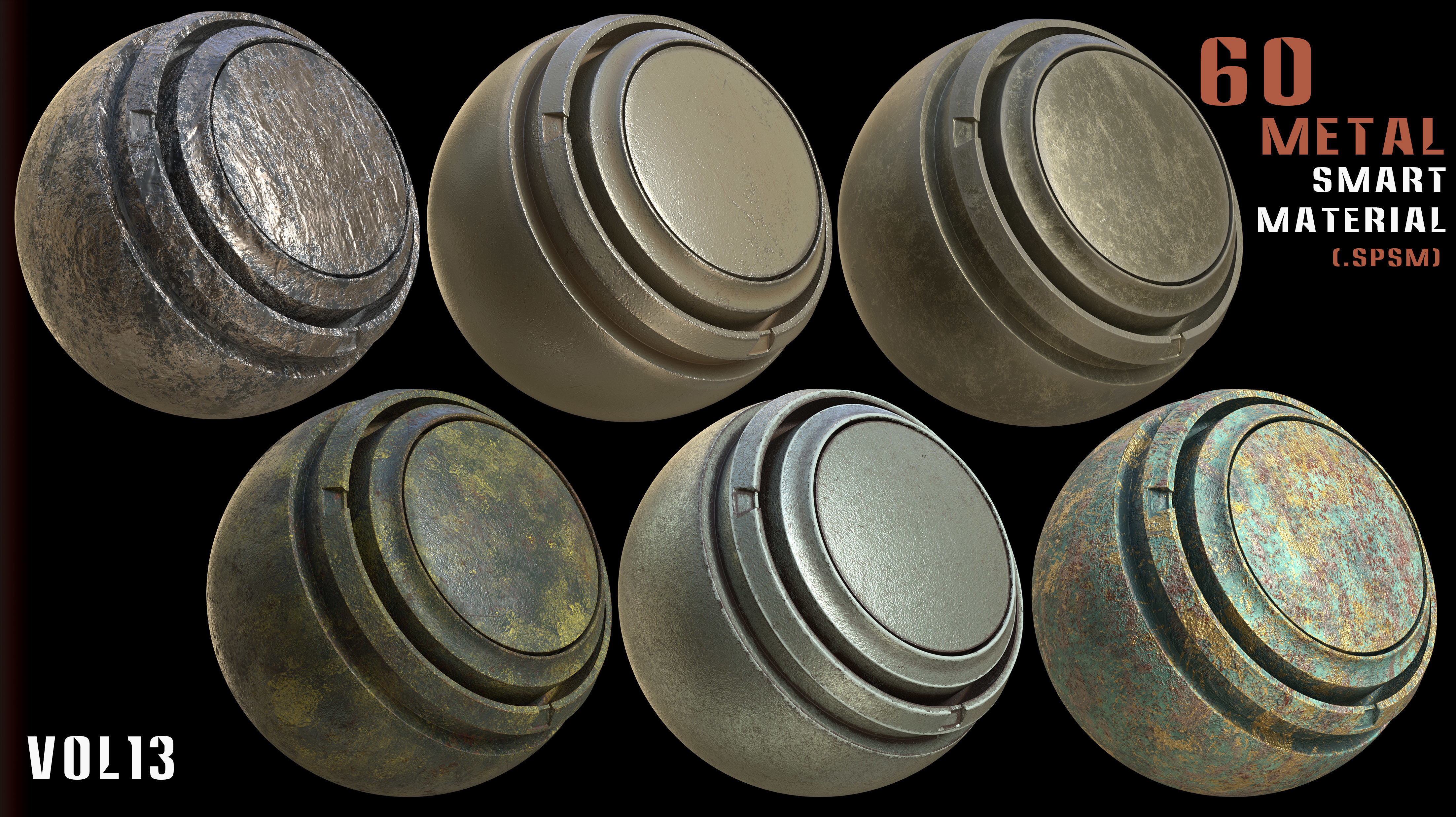 60 Metal Smart Materials and 4k PBR Textures - Vol 13 Texture_19