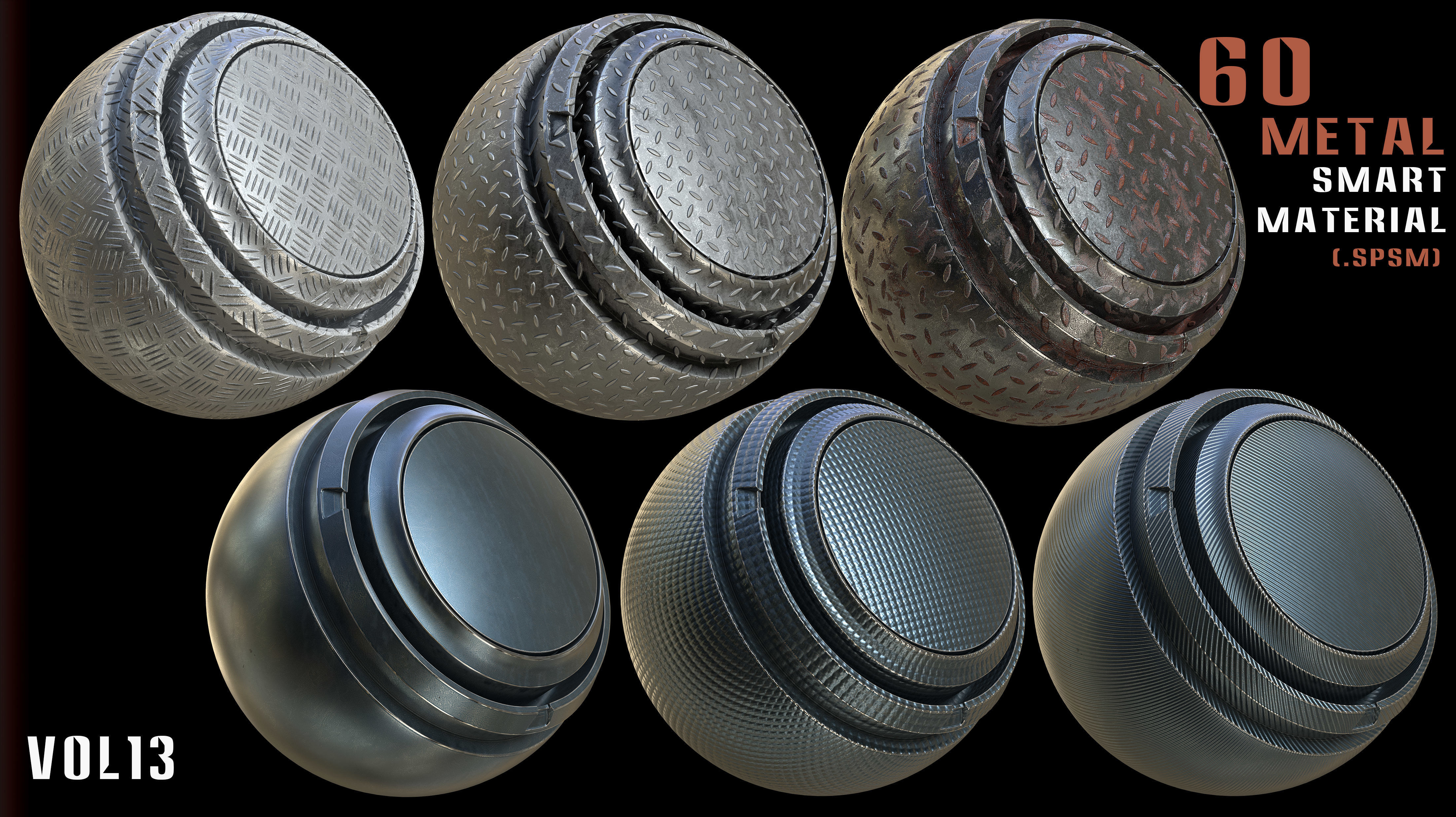 60 Metal Smart Materials and 4k PBR Textures - Vol 13 Texture_6