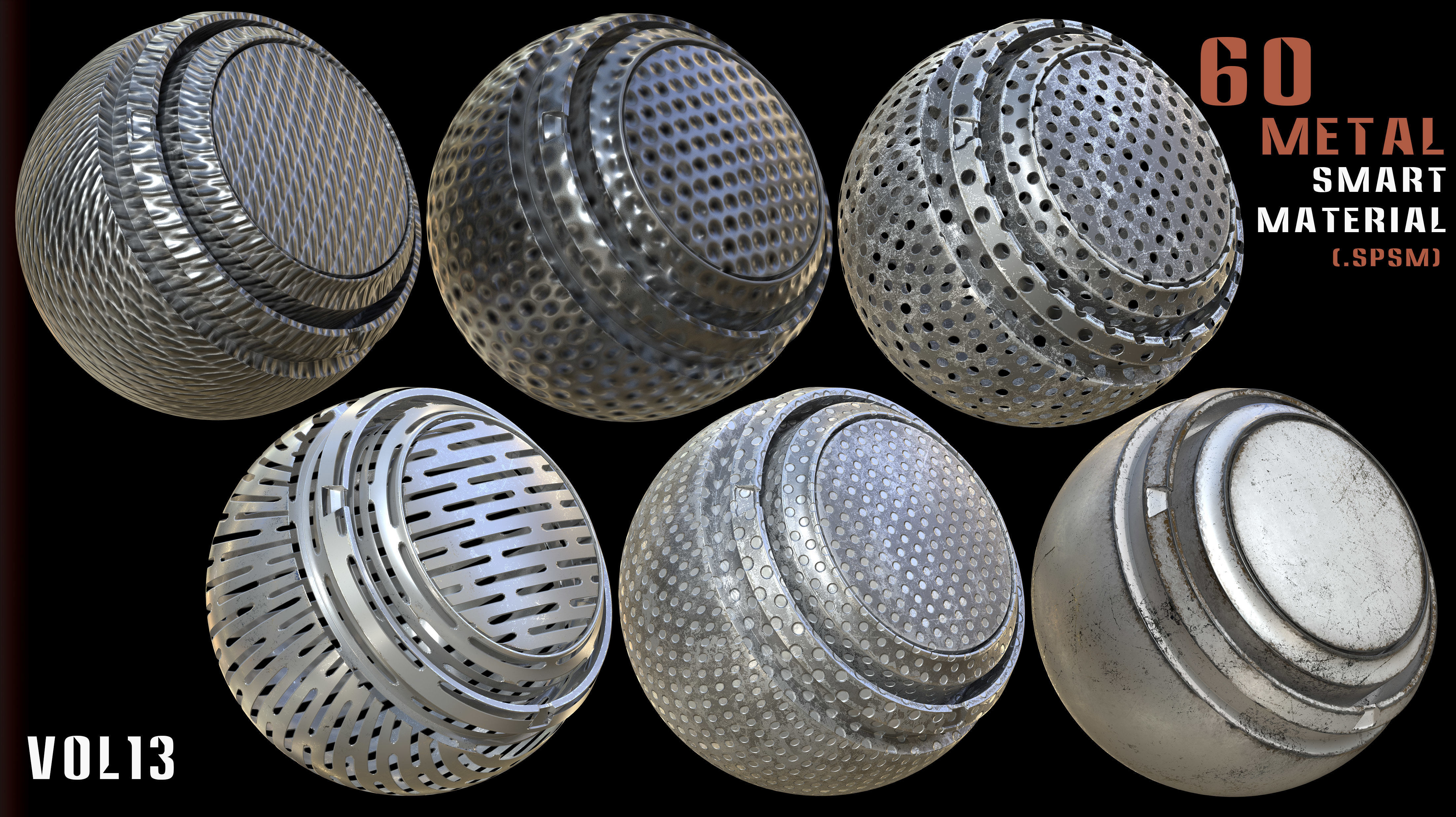 60 Metal Smart Materials and 4k PBR Textures - Vol 13 Texture_15
