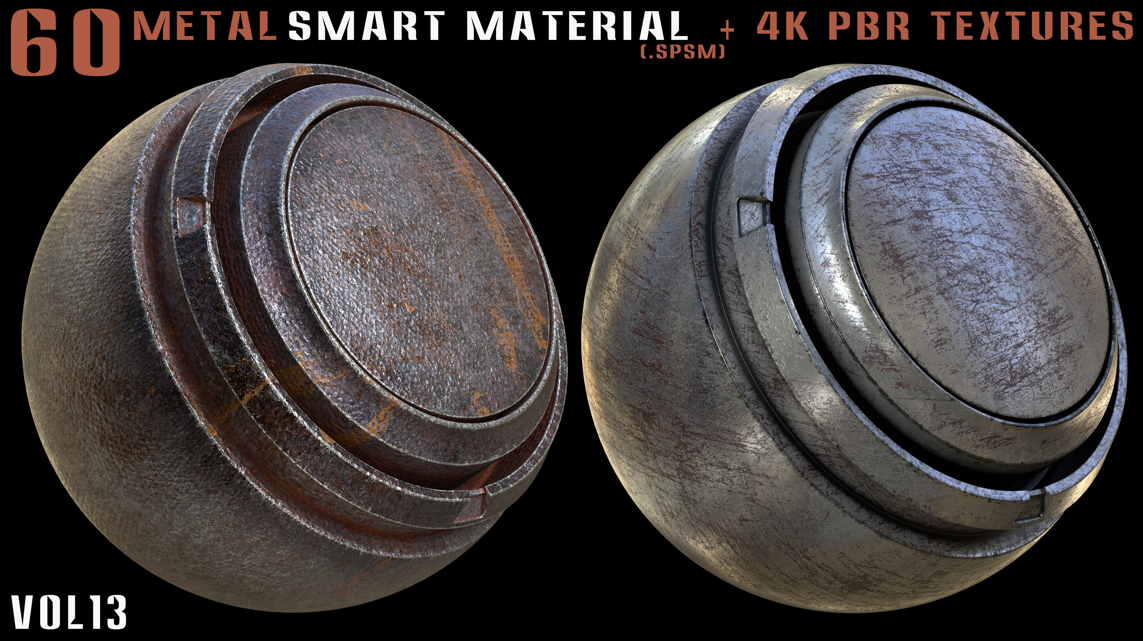 60 Metal Smart Materials and 4k PBR Textures - Vol 13 Texture_1