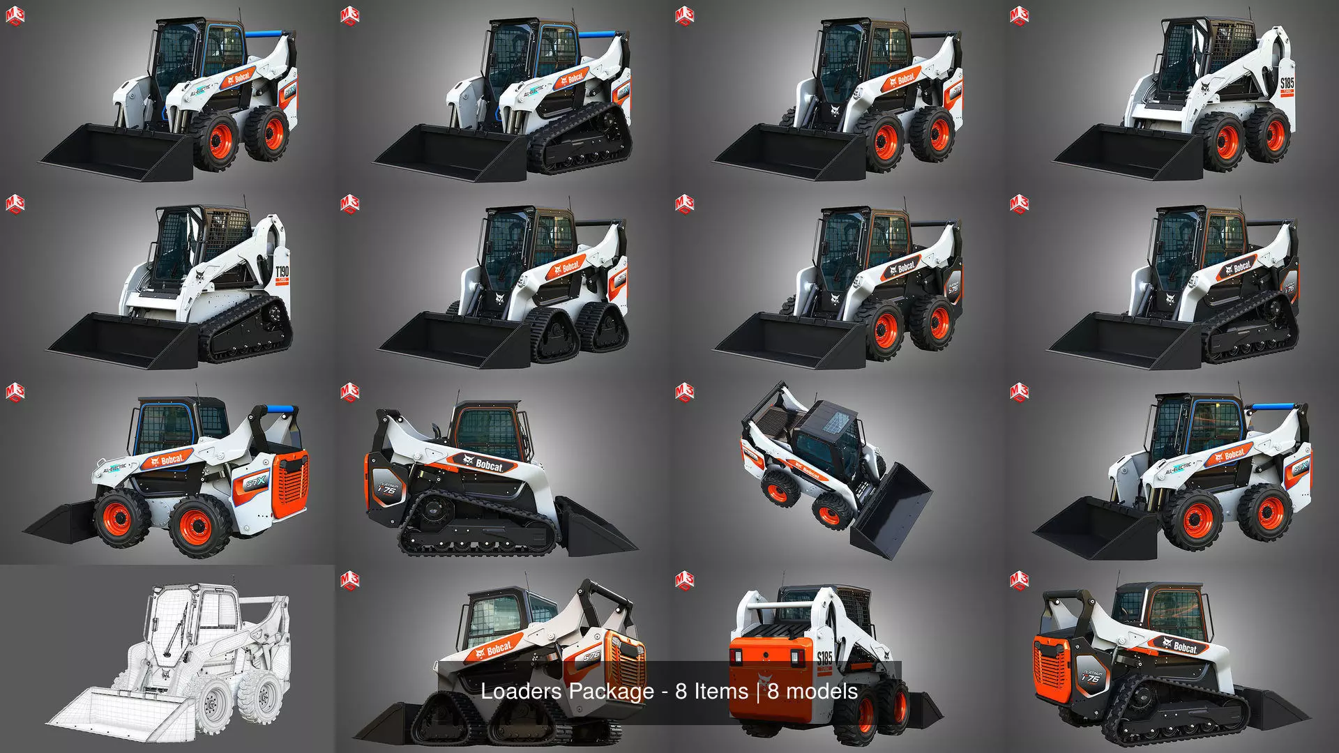 Loaders Package - 8 Items 3D Model Collection_9
