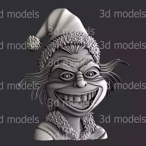 3d STL models for CNC router or 3dprinter Grinch P481 3D model
