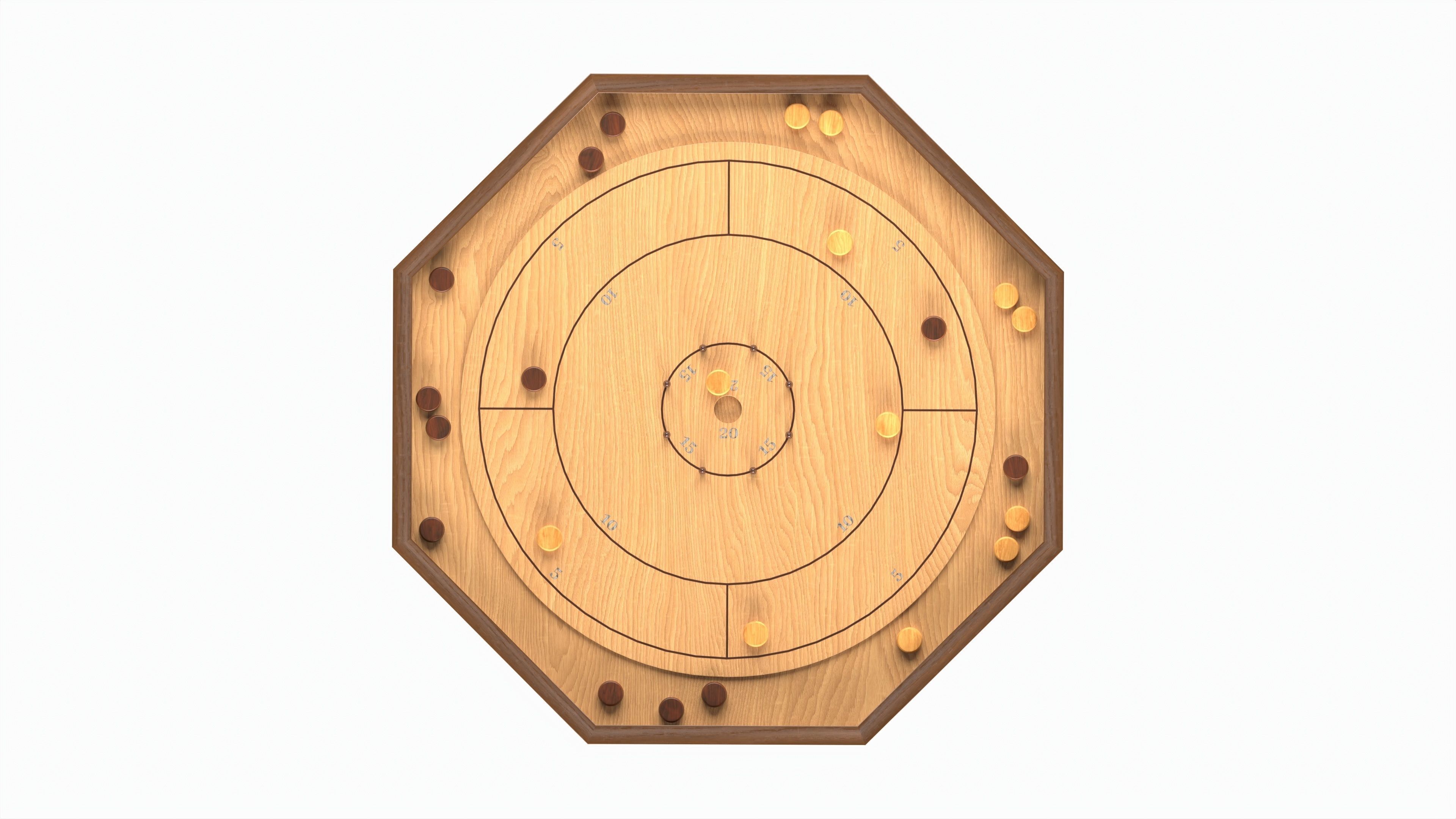 Crokinole Board Table Game 3D model_4