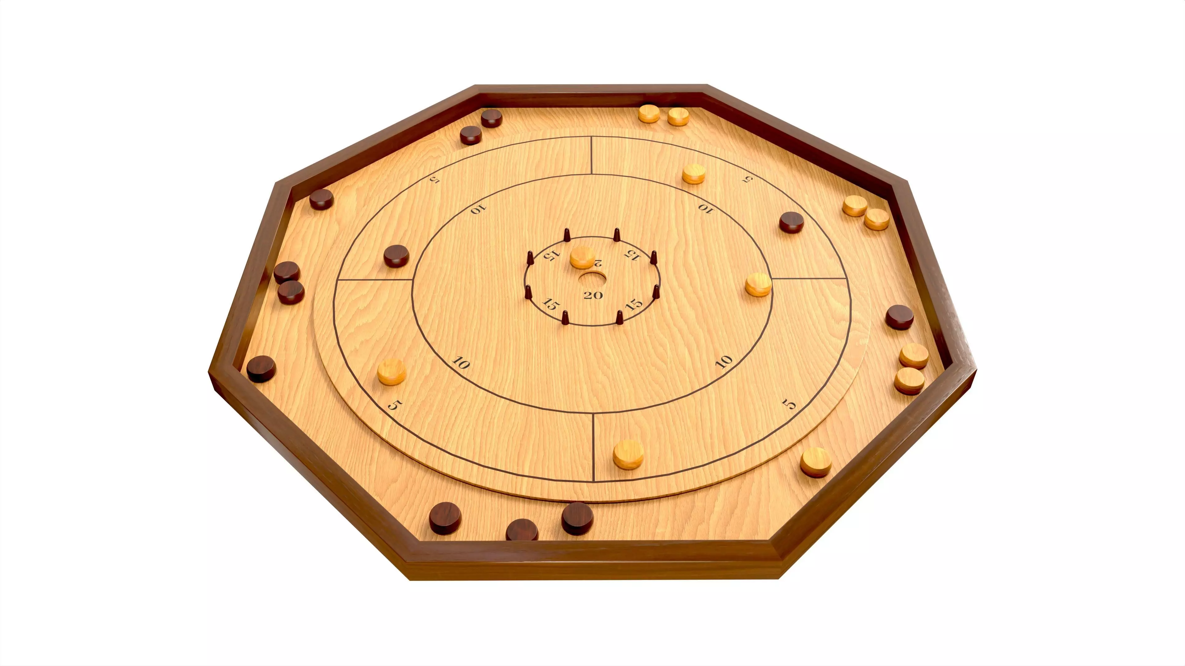 Crokinole Board Table Game 3D model_0