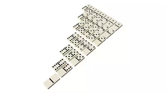 Dominoes Tile Set Table Strategy Game 3D model