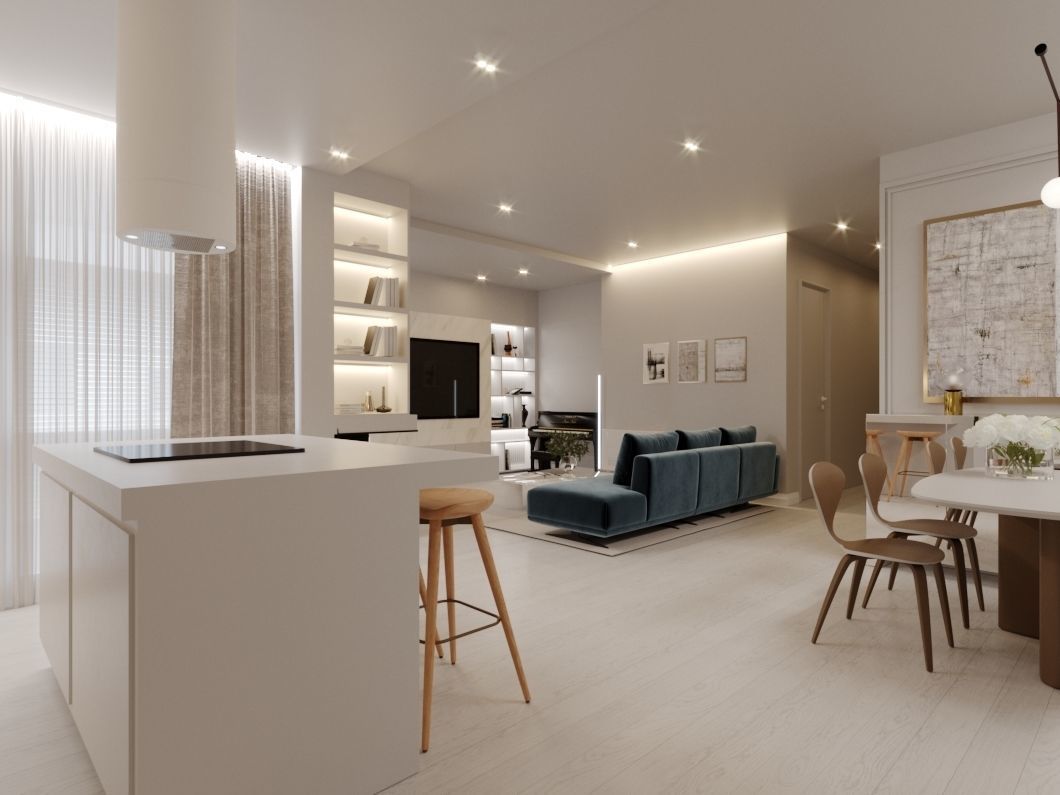 Living room minimalist  3D model_2