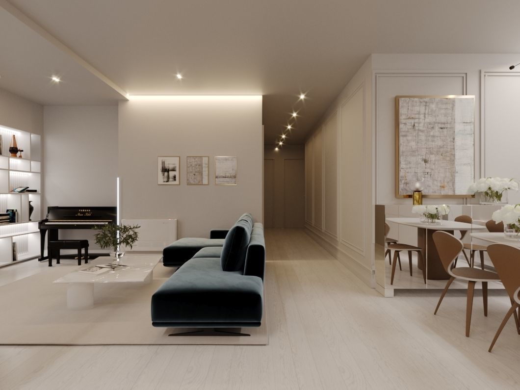 Living room minimalist  3D model_3