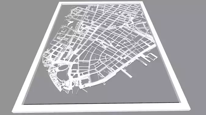 New York USA Streets and roads  3D print model