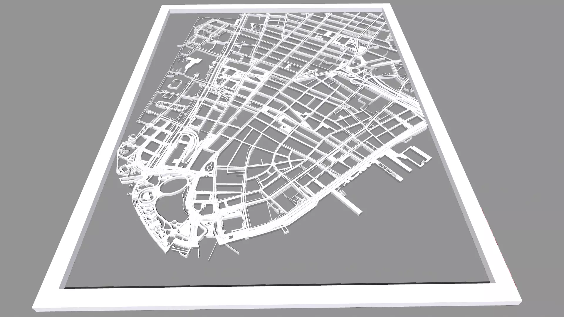 New York USA Streets and roads 3D print model_0