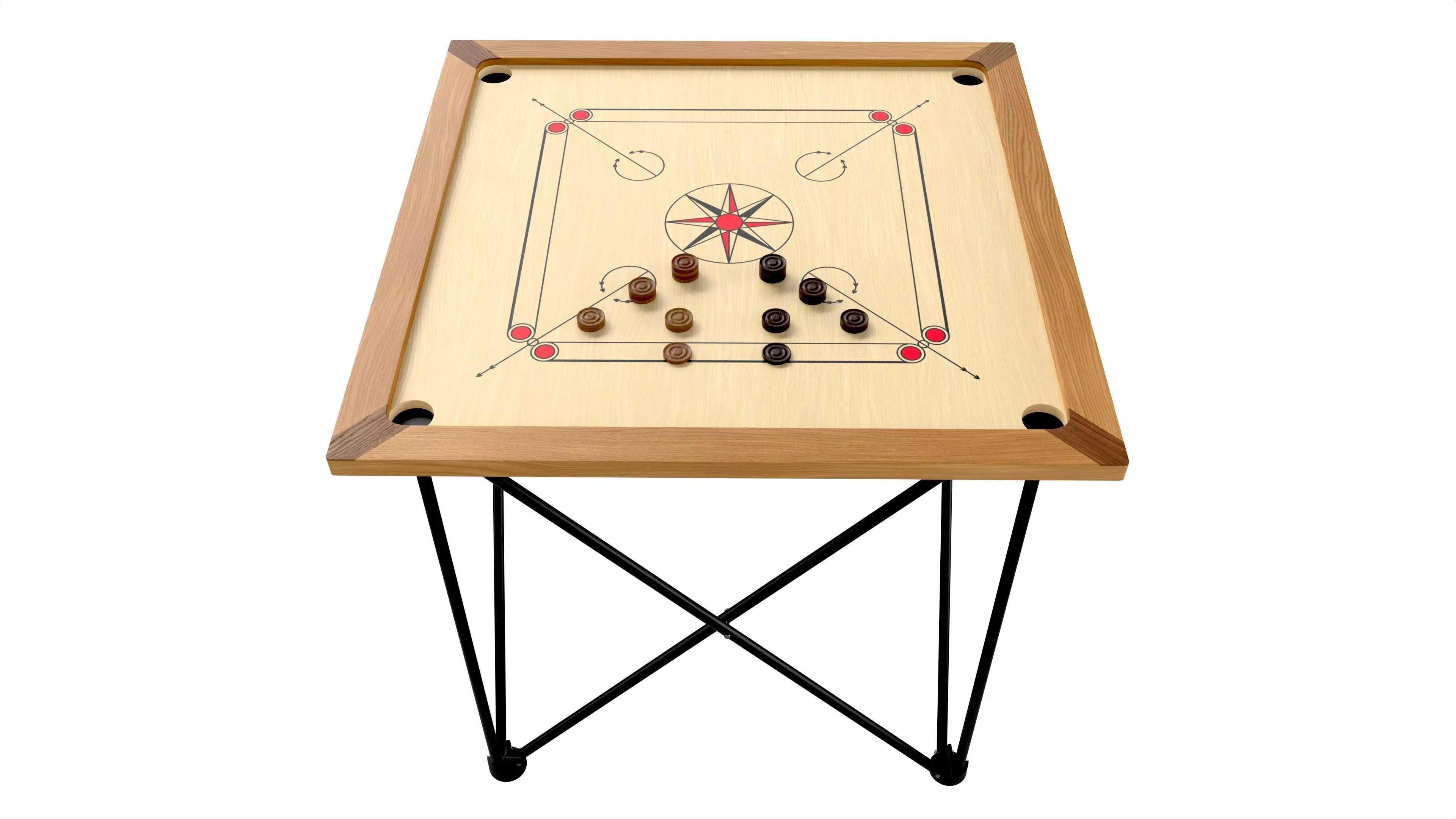Carrom Board Table Game 3D model_0