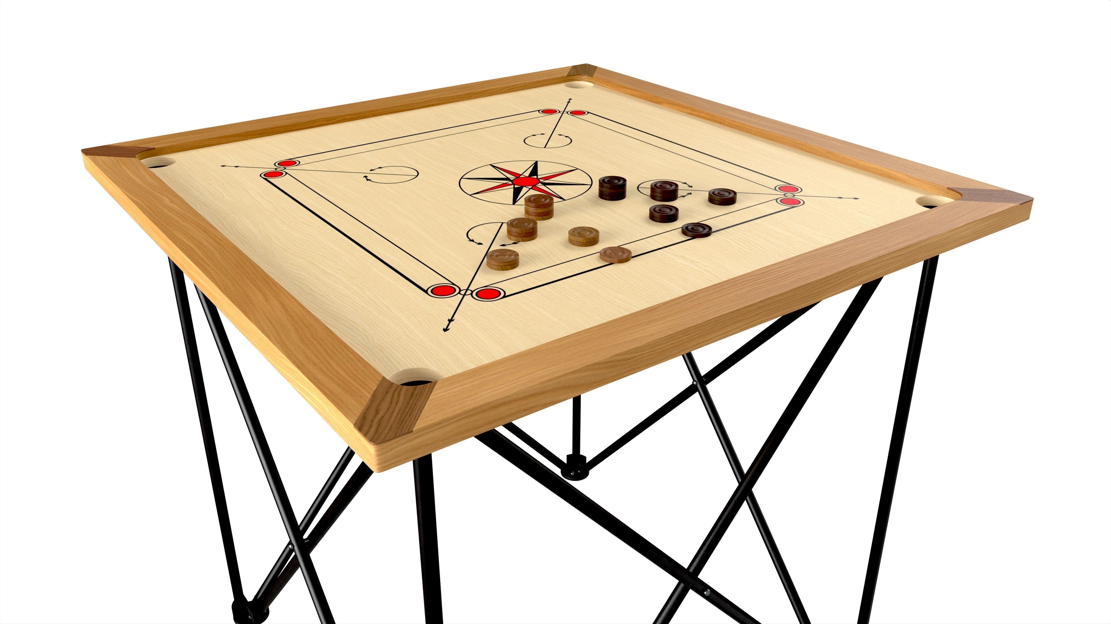 Carrom Board Table Game 3D model_2