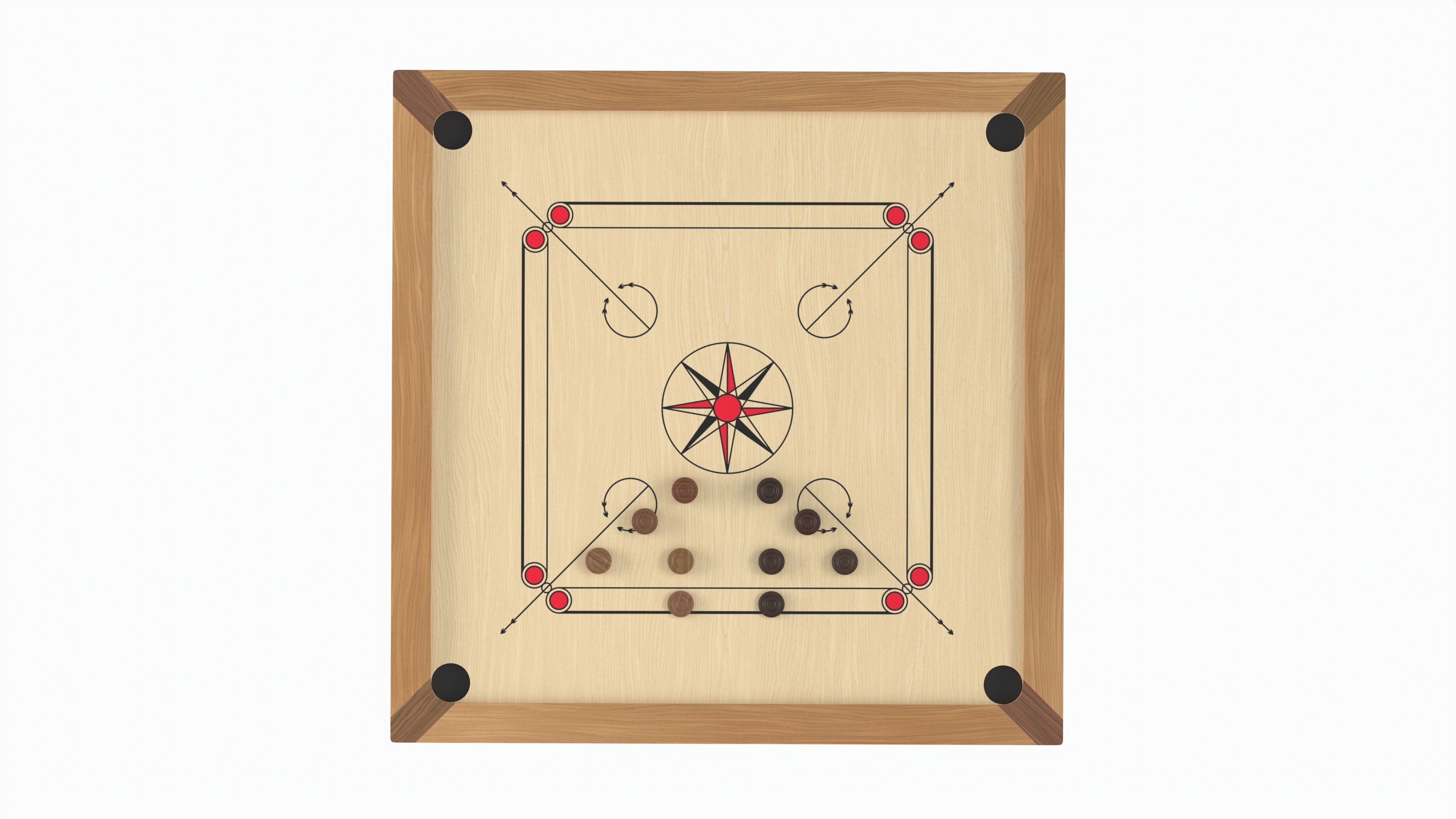 Carrom Board Table Game 3D model_5