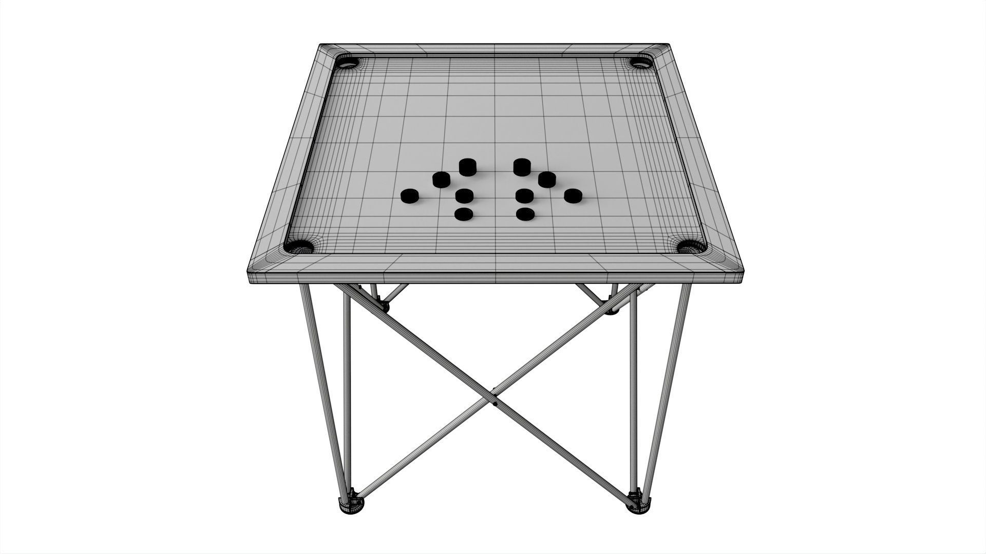 Carrom Board Table Game 3D model_6