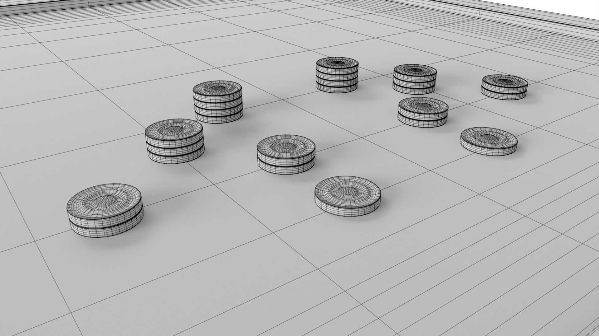 Carrom Board Table Game 3D model_8