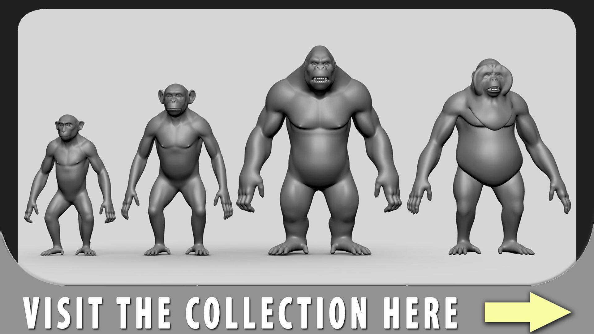 Orangutan BaseMesh Low-poly 3D model_5