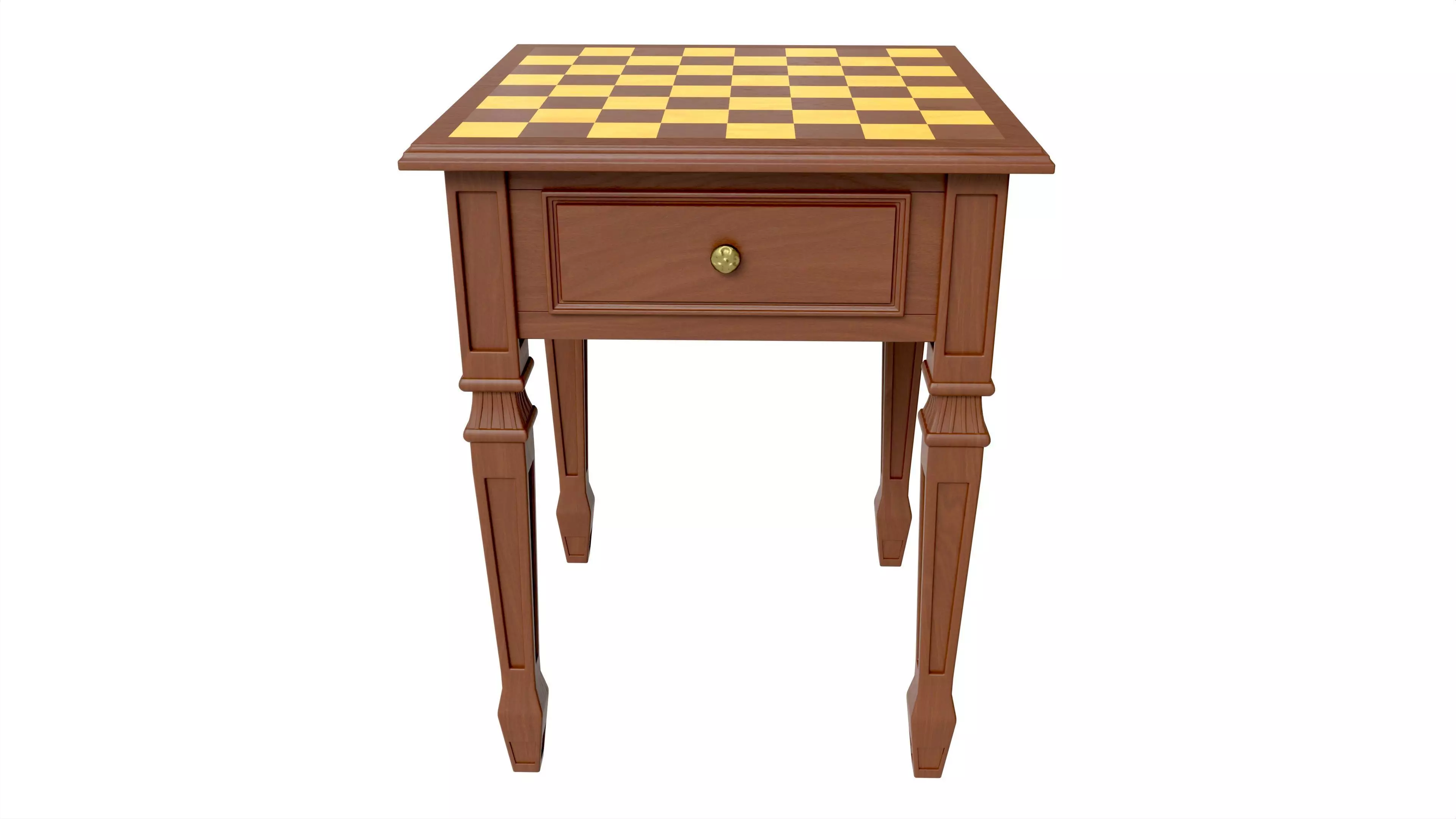 Chess Gaming Table Board Strategy Game 3D model_0