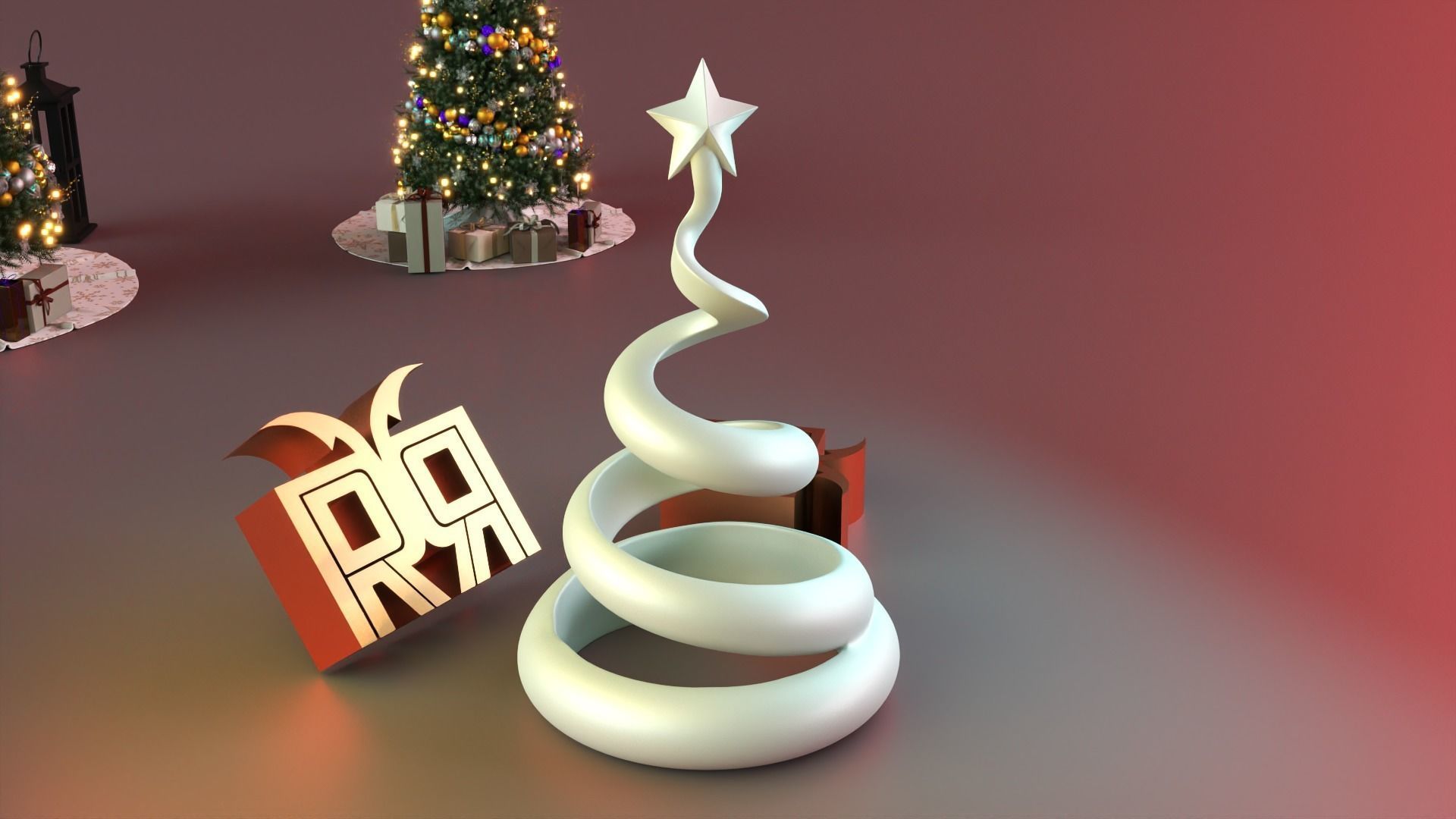 spiral Christmas Tree  3D print model_4