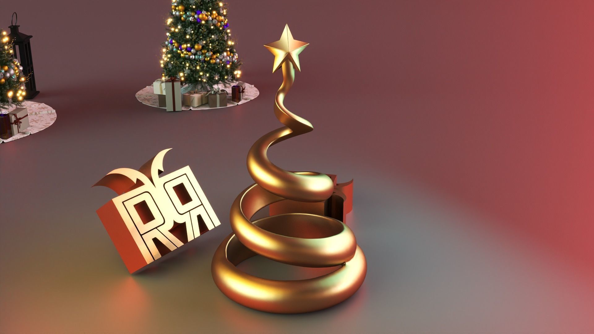 spiral Christmas Tree  3D print model_1