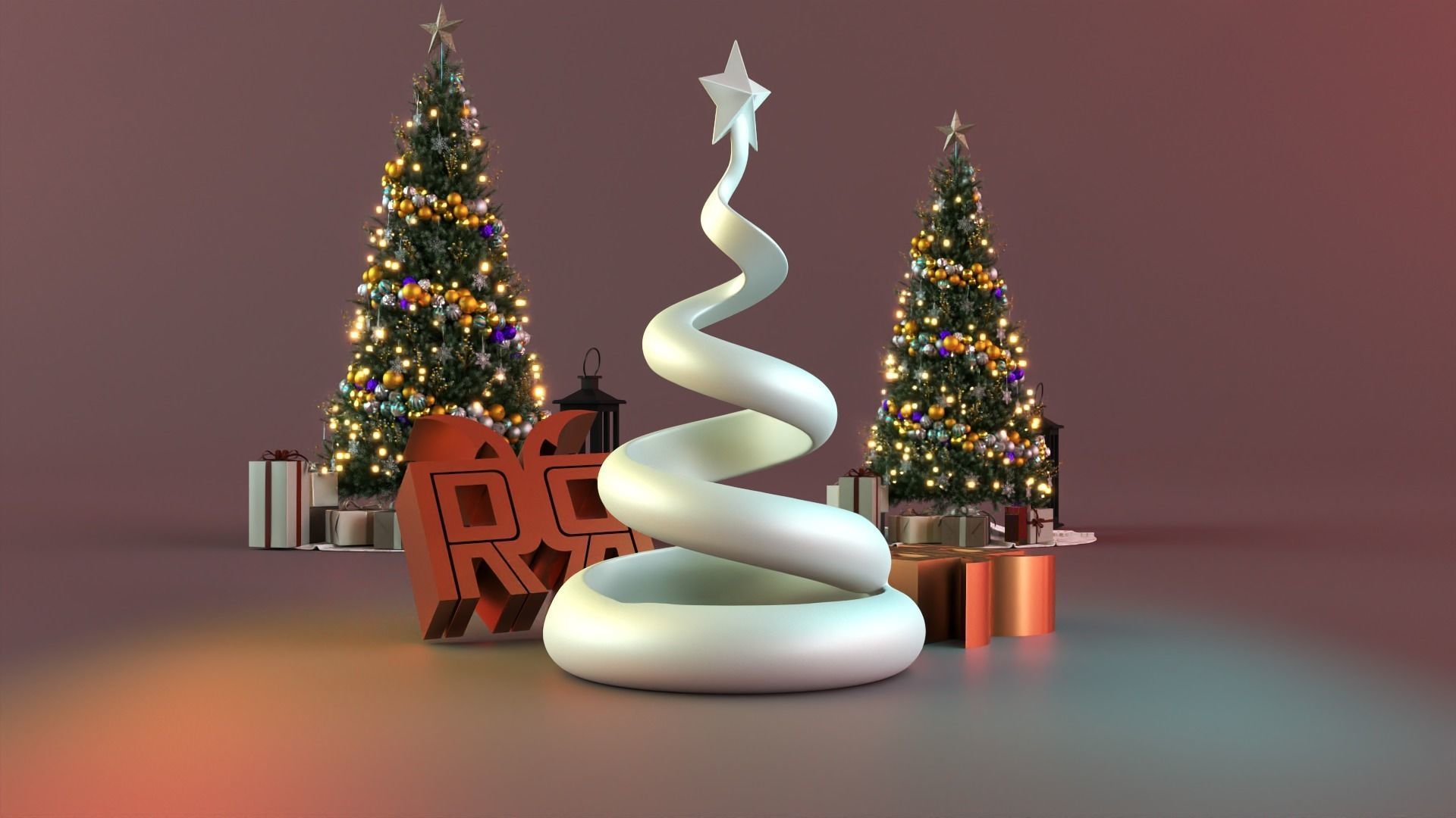 spiral Christmas Tree  3D print model_3