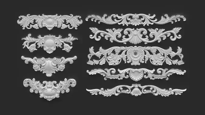CNC Sculpted Ornament Pack Vol 8 3D print model