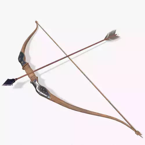 Bow and arrow Low-poly 3D model