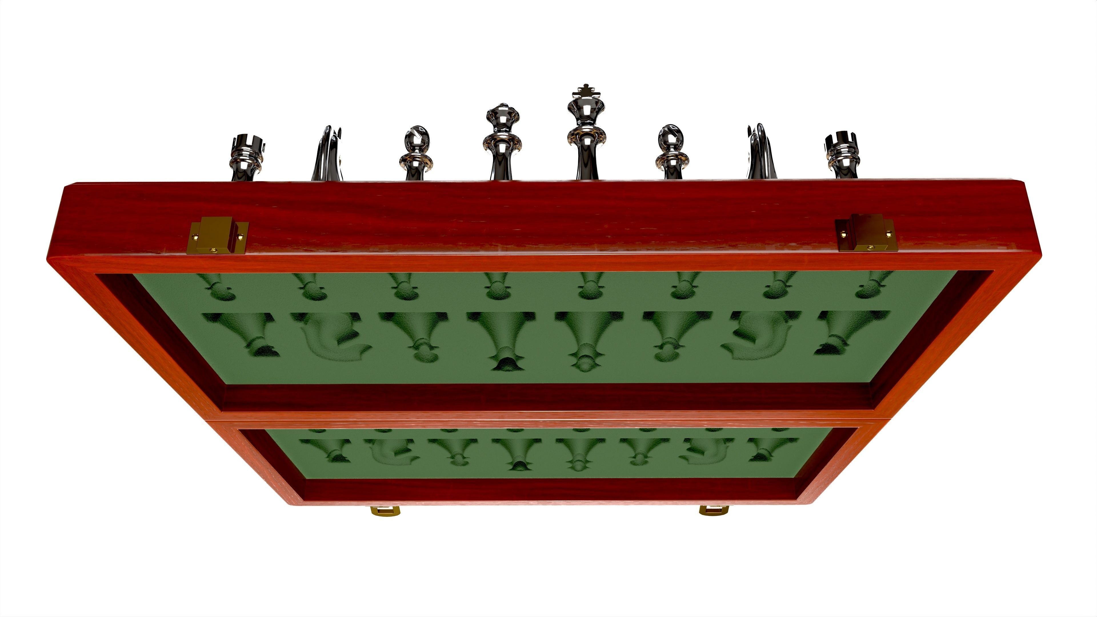 Chess Pieces Board Open Ready To Play 3D model_6