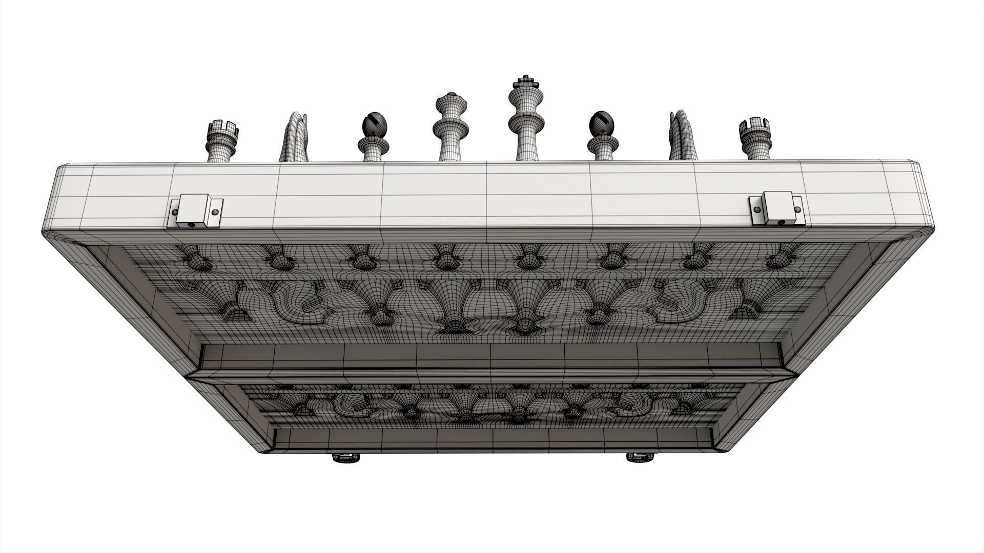 Chess Pieces Board Open Ready To Play 3D model_9