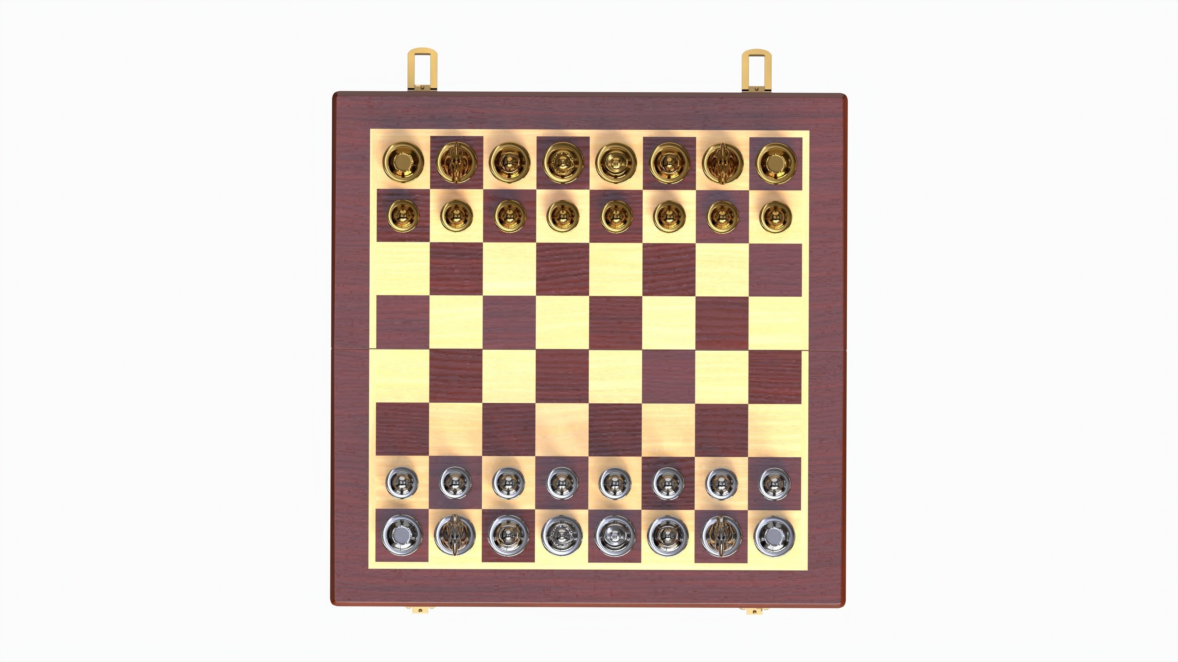 Chess Pieces Board Open Ready To Play 3D model_8