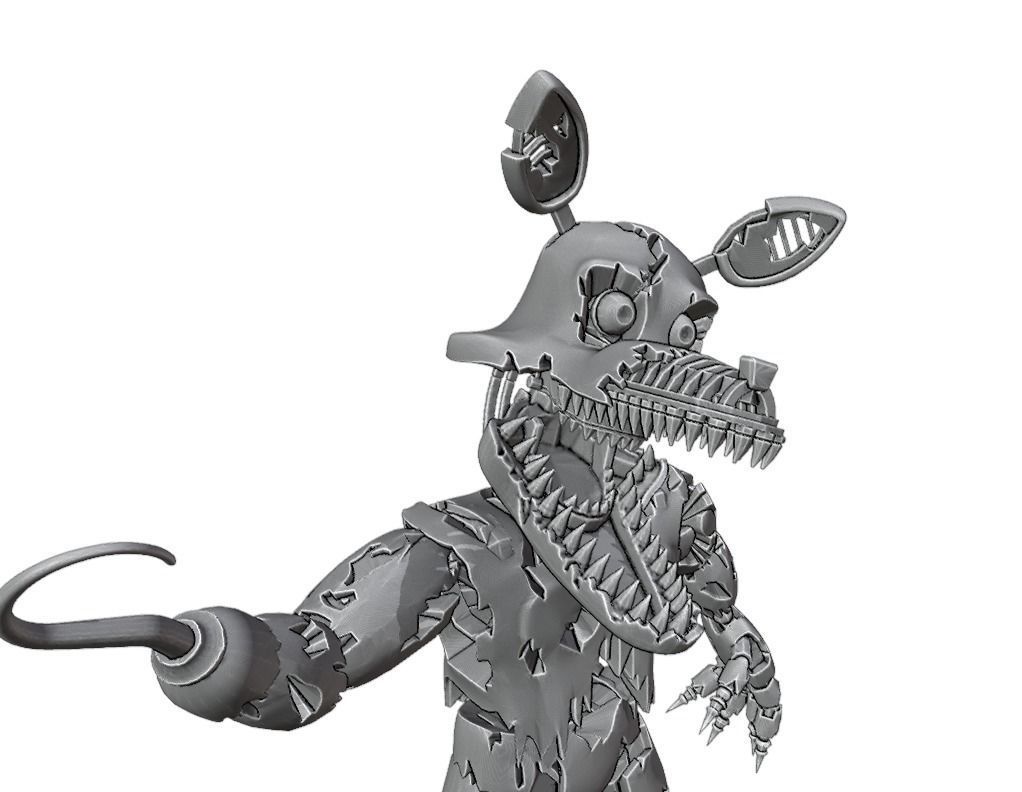 Nightmare foxy 3D print model_4
