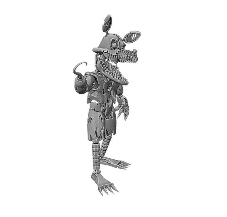 Nightmare foxy 3D print model_1