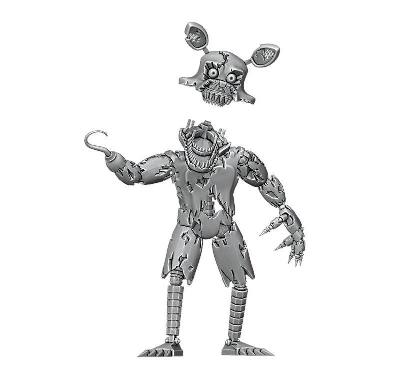 Nightmare foxy 3D print model_5