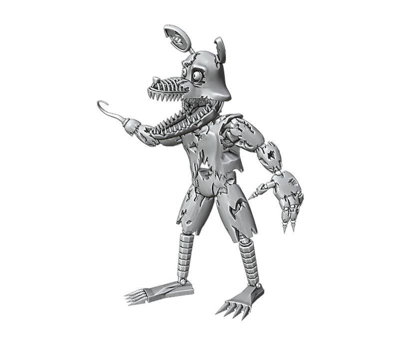 Nightmare foxy 3D print model_2