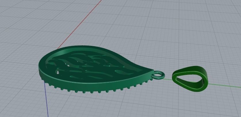 Fire pendant Model 4540 3D print model_5