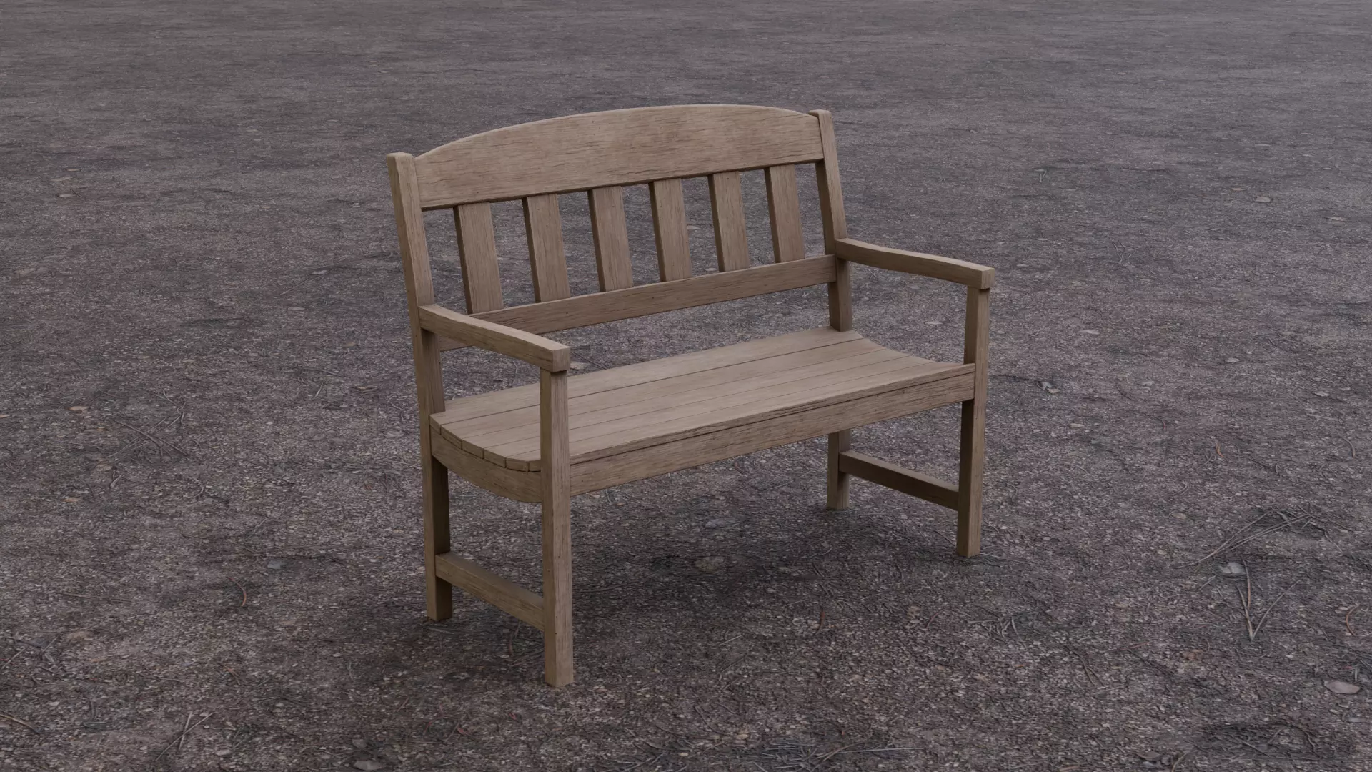 Outdoor Wood Bench 3D model