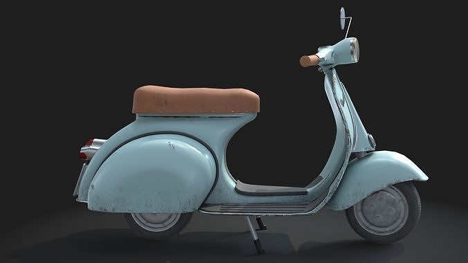 Vespa scooter 3D model 7