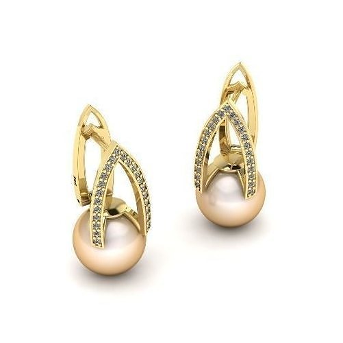Pearl earrings Model 4519 3D print model