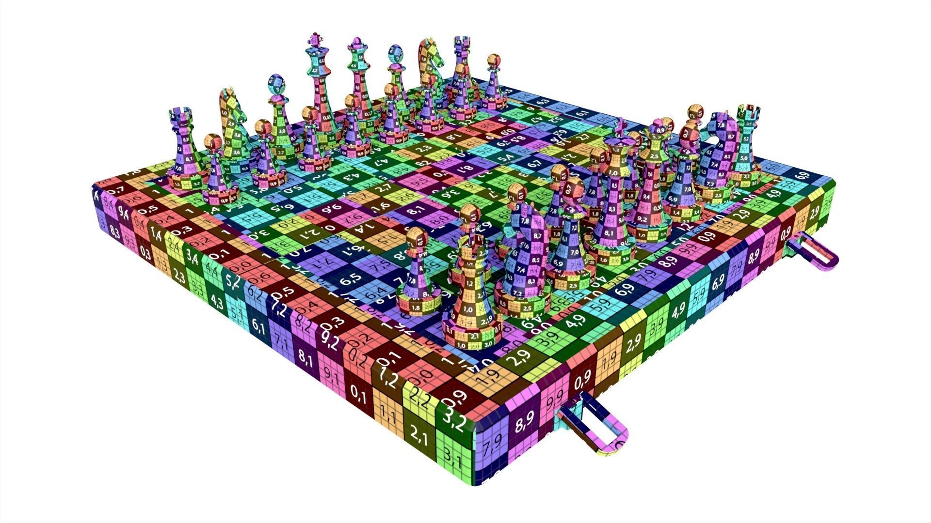 Chessboard metallic bronze 3D model_8