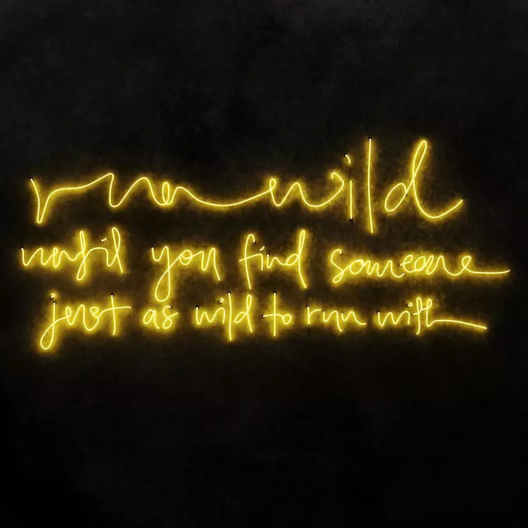 Run Wild Neon Sign 3D model_0