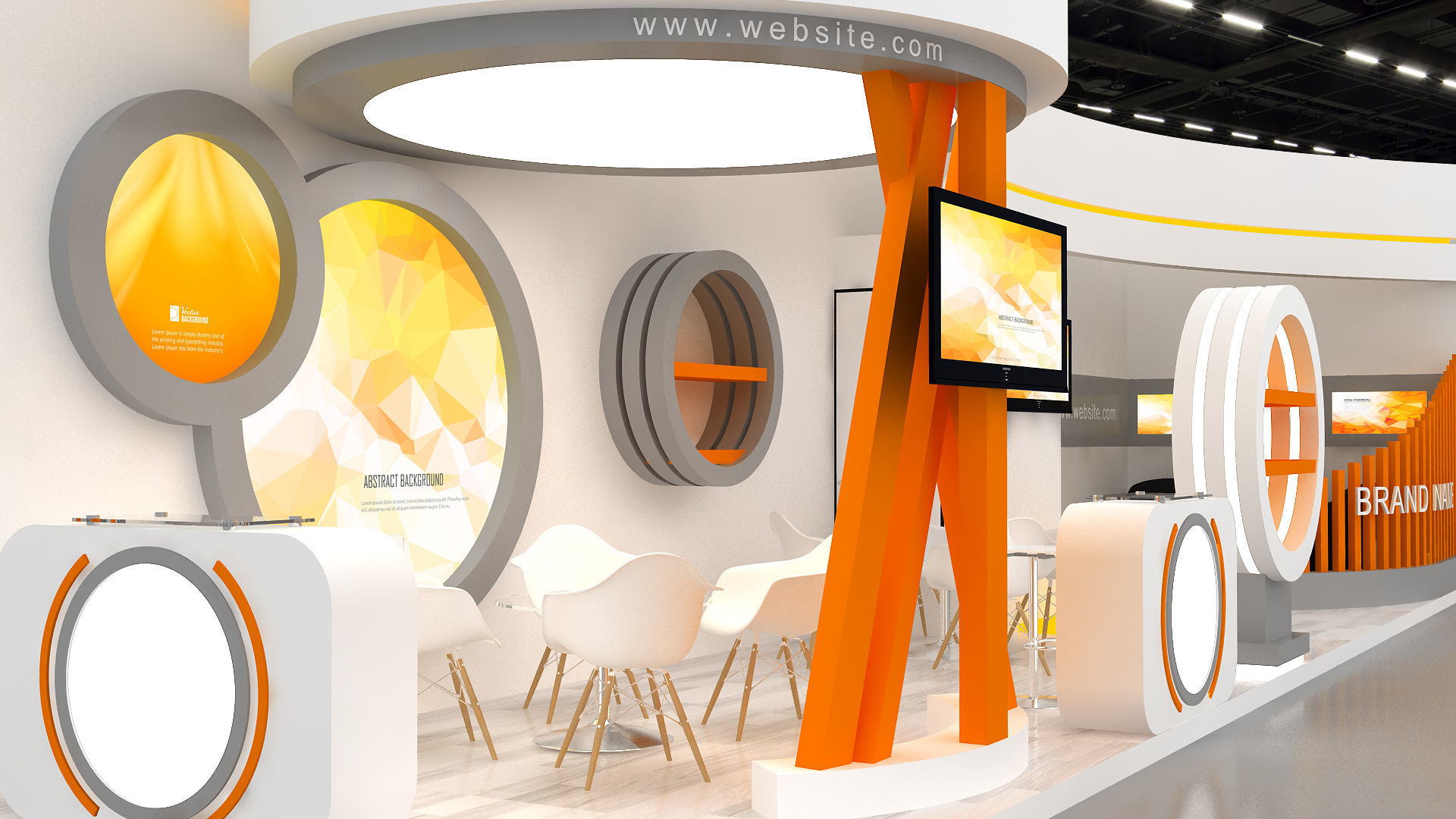 exhibition Low-poly 3D model_10