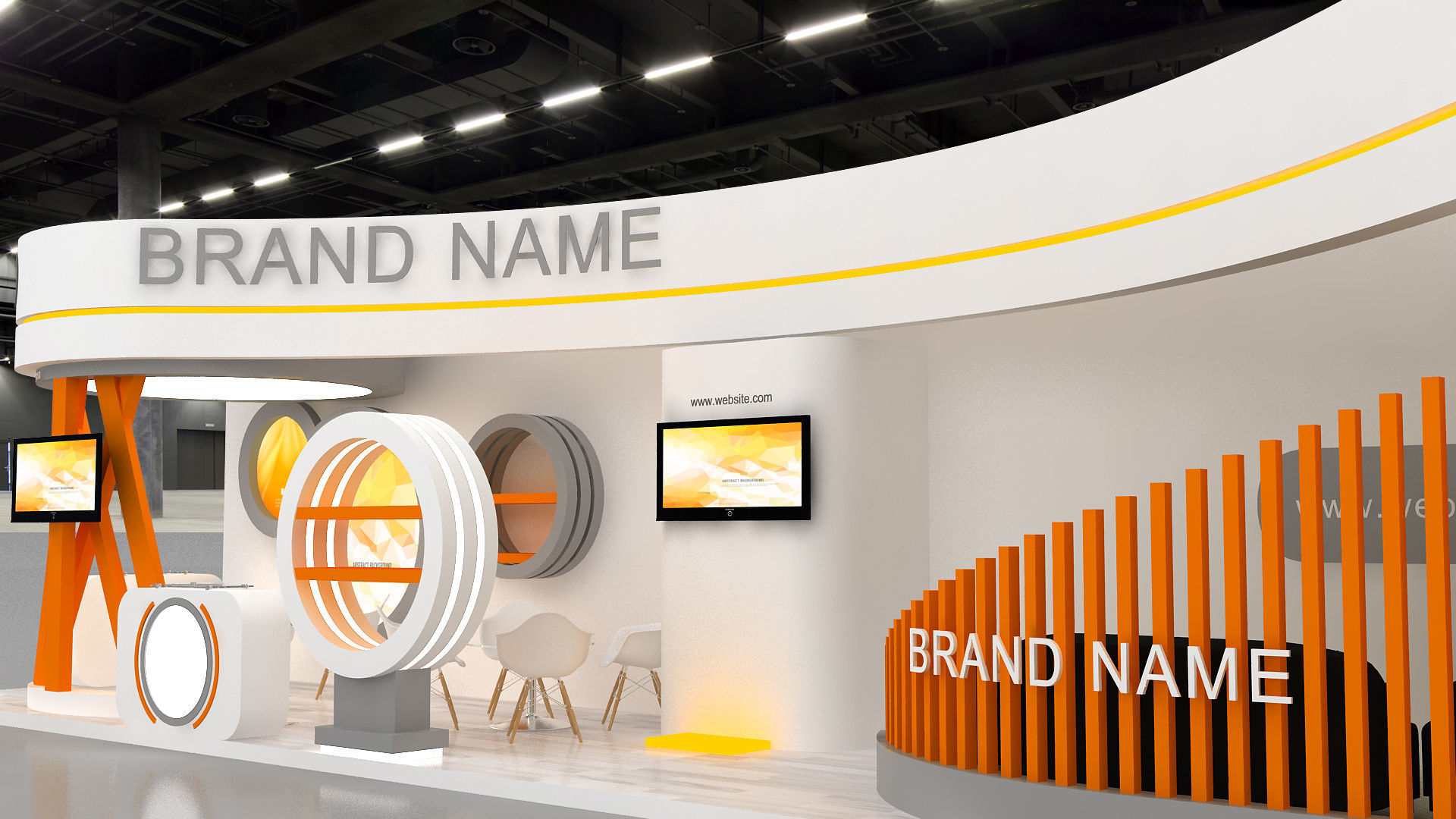 exhibition Low-poly 3D model_7