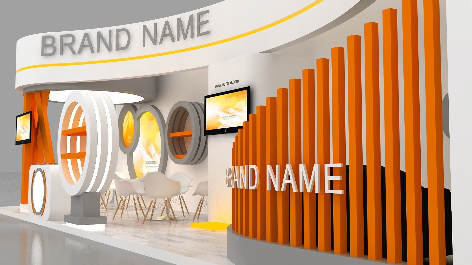 exhibition Low-poly 3D model_9