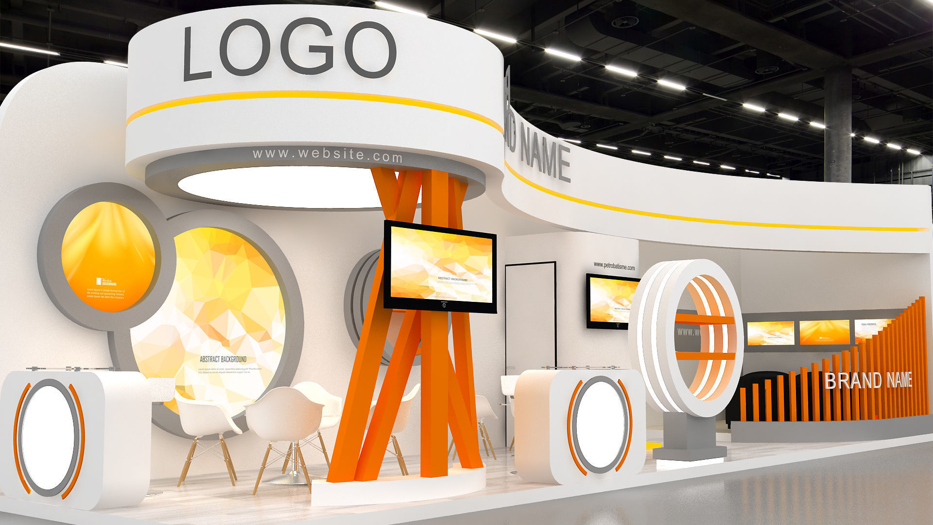 exhibition Low-poly 3D model_5