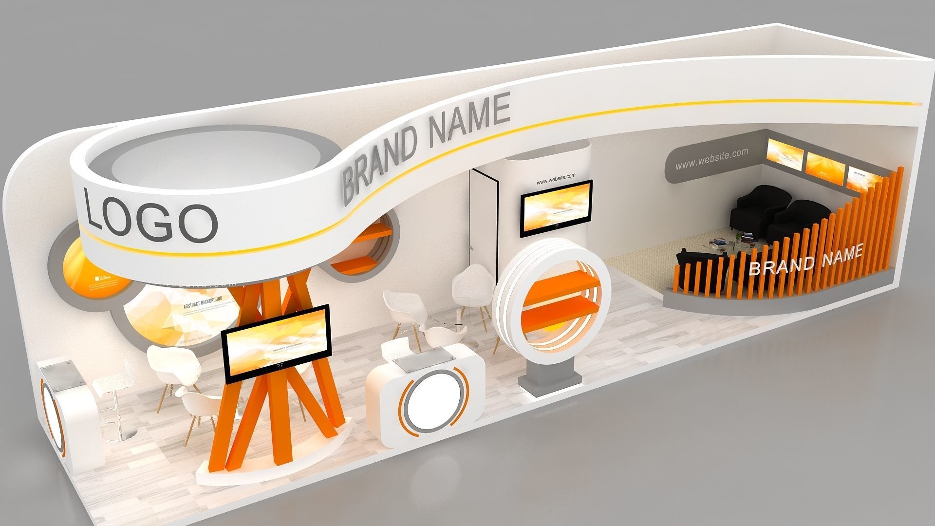 exhibition Low-poly 3D model_11