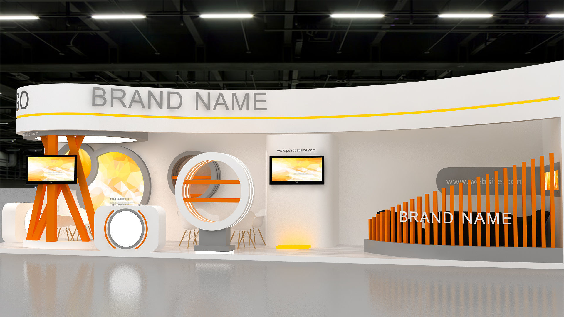 exhibition Low-poly 3D model_6