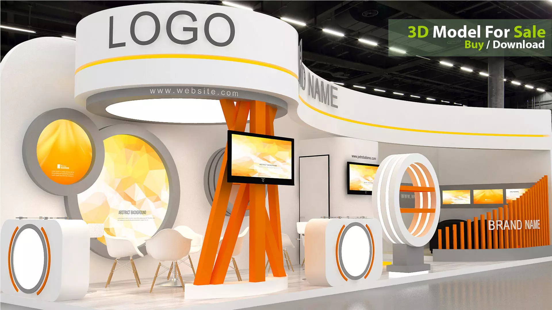 exhibition Low-poly 3D model_0