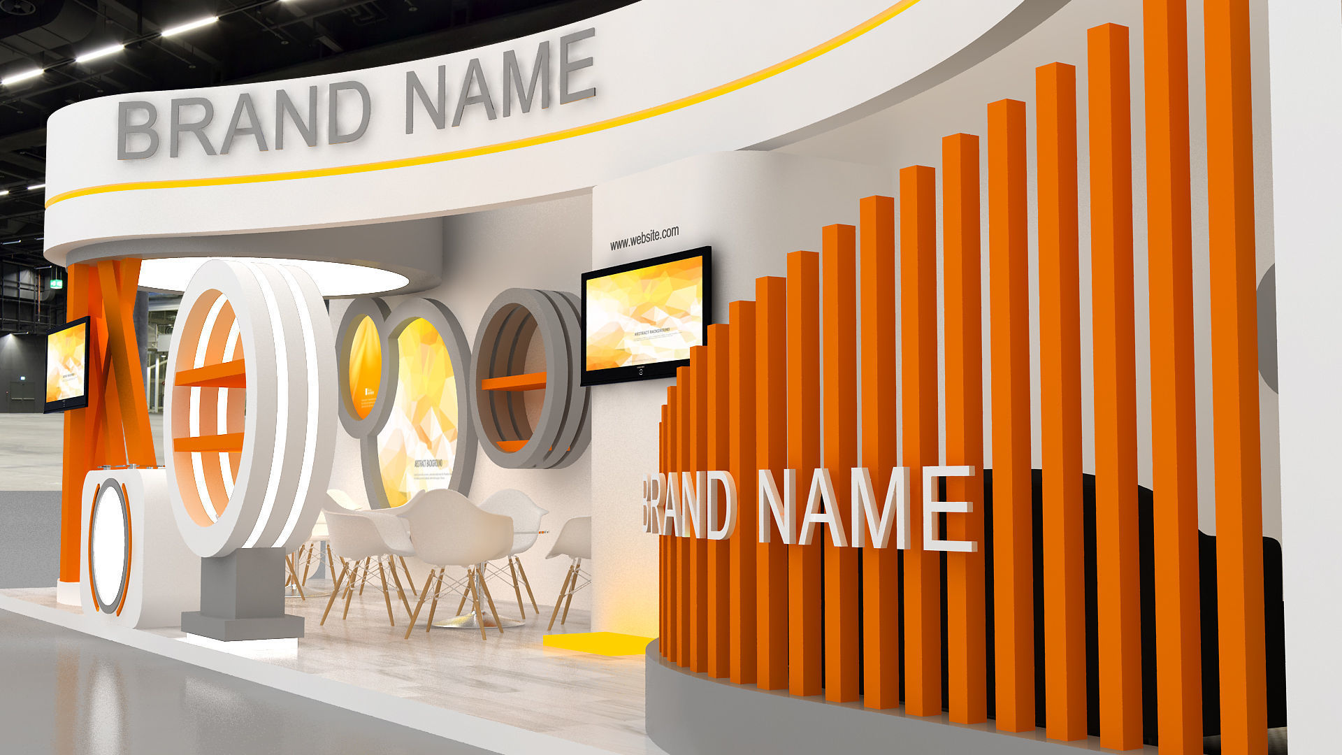 exhibition Low-poly 3D model_8