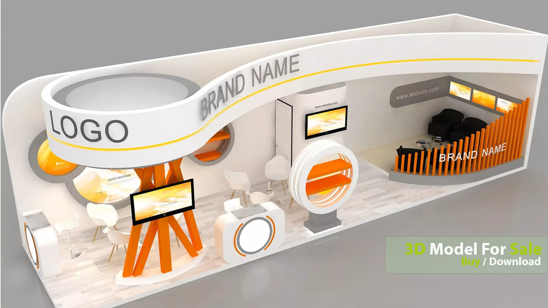 exhibition Low-poly 3D model_4